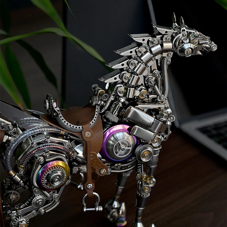 Mechanical Horse Saddle and Body Detail on Metal Model Kit