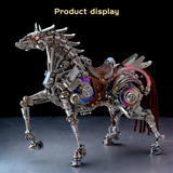 Mechanical Horse 3D Metal Model Puzzle Kit with LED Lights – DIY Steampunk Horse Building Set for Adults