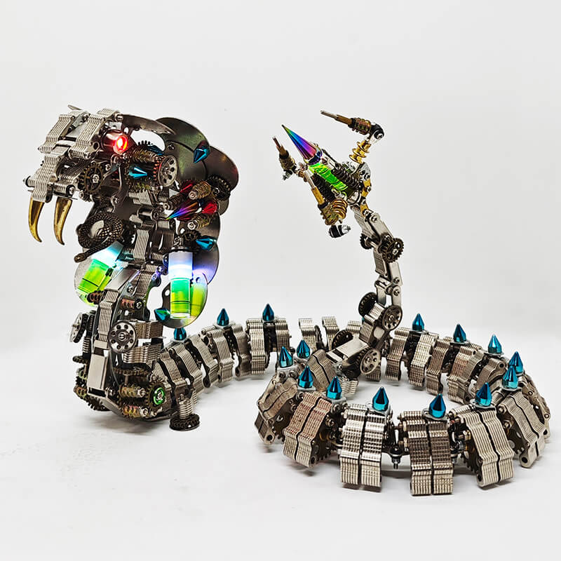 Laden Sie das Bild in Galerie -Viewer, {Mechanical king cobra 1200PCS 3D metal puzzle model kit for adults
