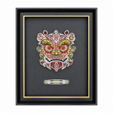 Mechanical lion head 3D metal puzzle model kit with decorative display frame