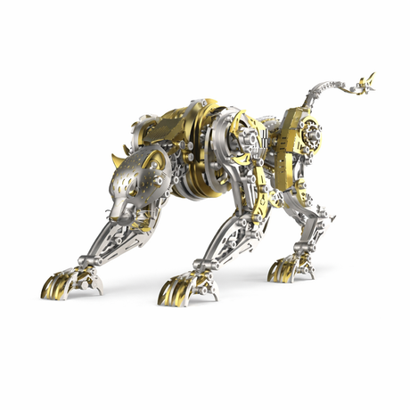 mechanical-leopard-metal-model-structure