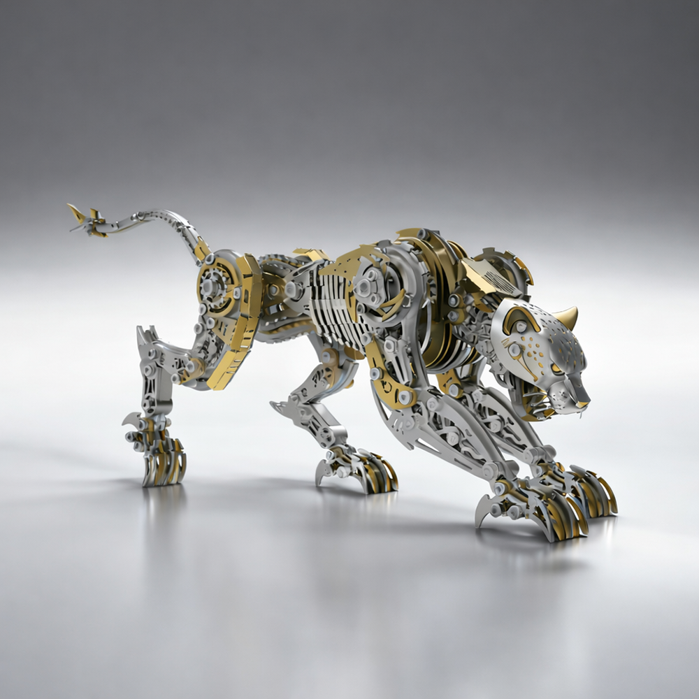 Mechanical Panther 3D Metal Puzzle Kit DIY Articulated Leopard Model f ...