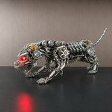 Mechanical Panther Metal Model Kit with LED Lights – Articulated Steampunk Animal Sculpture