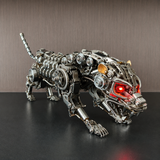 Mechanical Panther Metal Model Kit with LED Lights – Articulated Steampunk Animal Sculpture