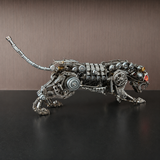 Mechanical Panther Metal Model Kit with LED Lights – Articulated Steampunk Animal Sculpture