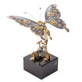 Mechanical Steampunk Butterfly Metal Puzzle Model with Music Box