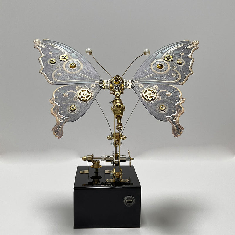 Laad de afbeelding in galerijviewer, Mechanical Steampunk Butterfly Metal Puzzle Model with Music Box
