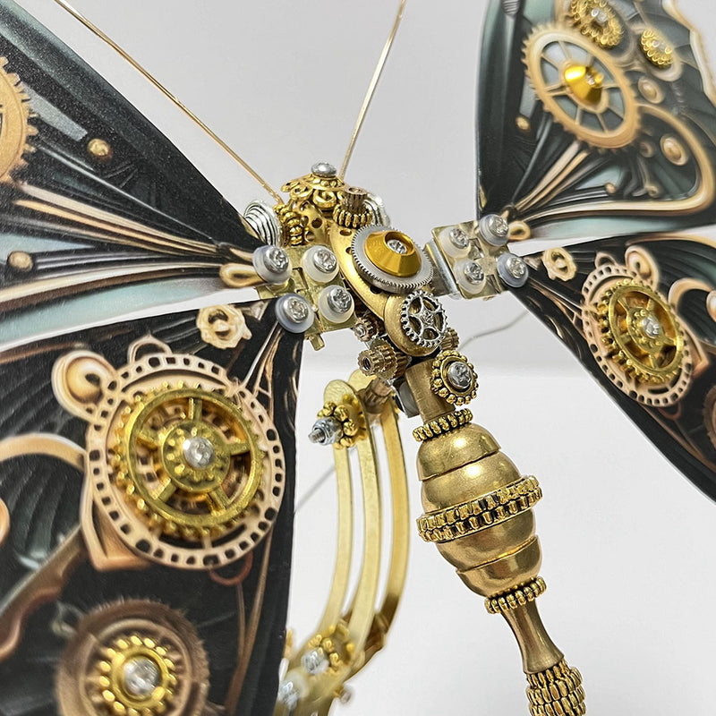 Laden Sie das Bild in Galerie -Viewer, {Mechanical Steampunk Butterfly Metal Puzzle Model with Music Box
