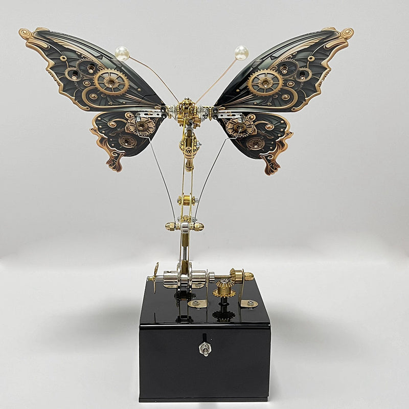 Laden Sie das Bild in Galerie -Viewer, {Mechanical Steampunk Butterfly Metal Puzzle Model with Music Box
