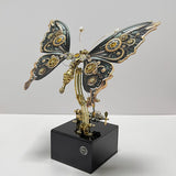 Mechanical Steampunk Butterfly Metal Puzzle Model with Music Box