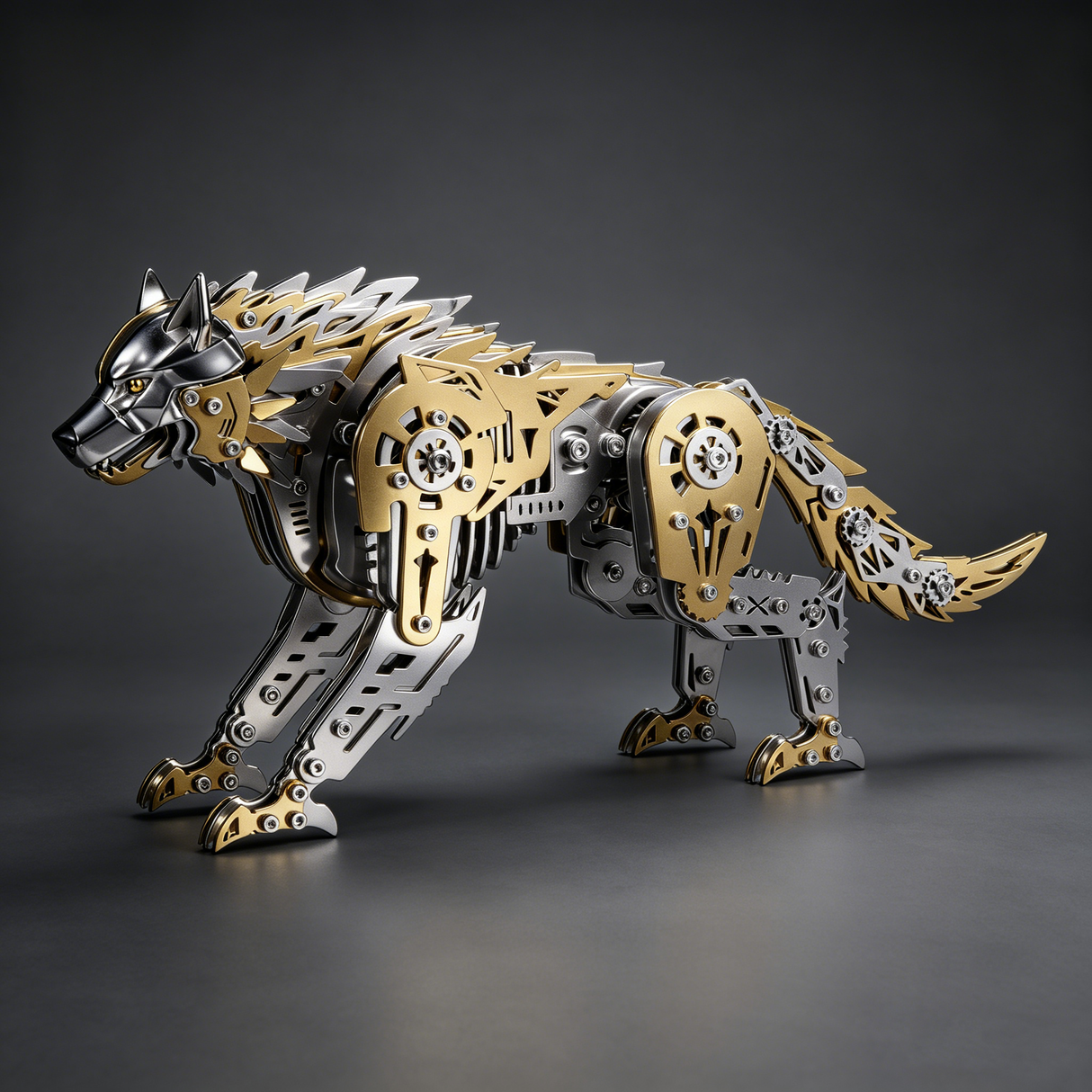 Mechanical Wolf 3D Metal Model Kit DIY Articulated Puzzle for Adults and Kids