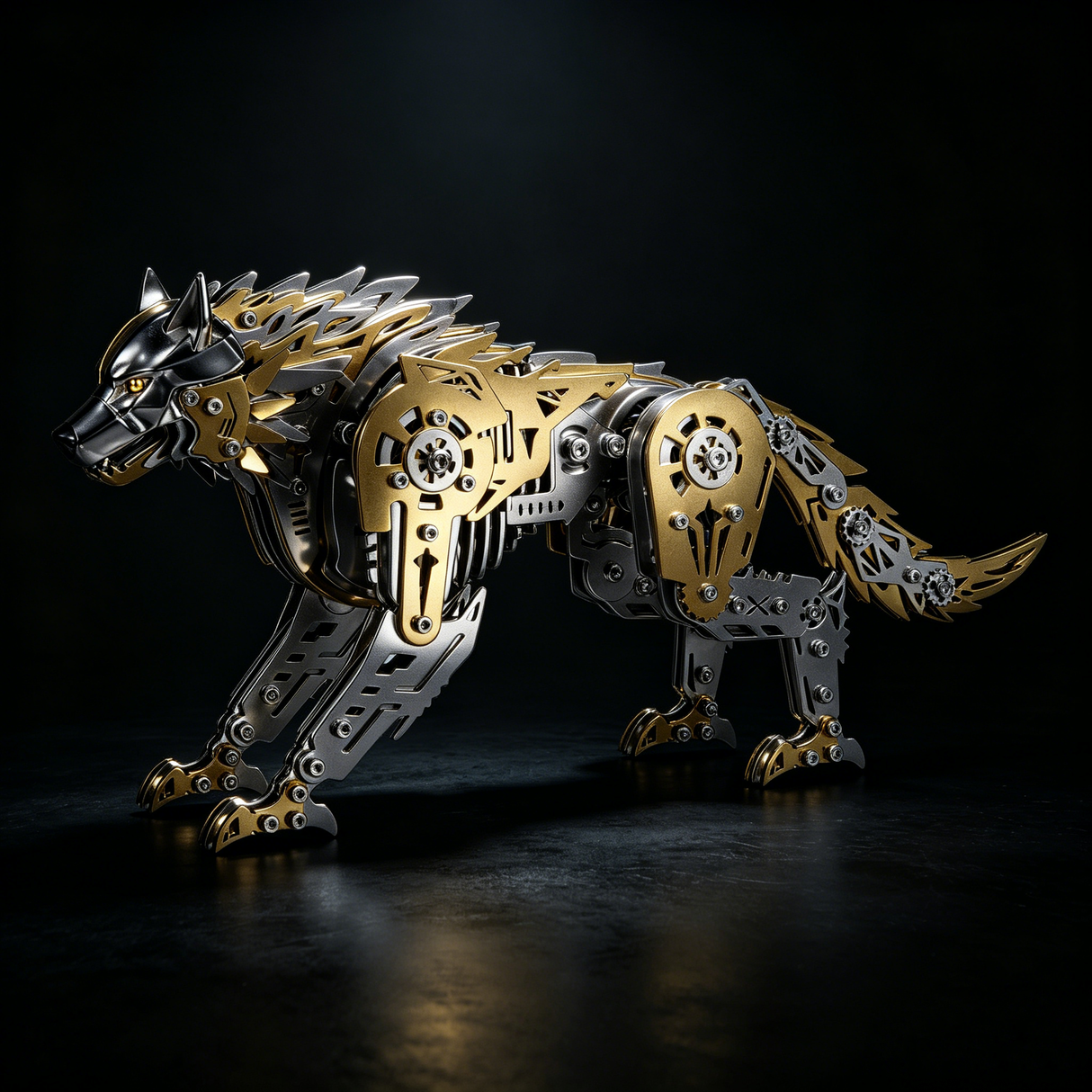 Mechanical Wolf 3D Metal Model Kit DIY Articulated Puzzle for Adults and Kids
