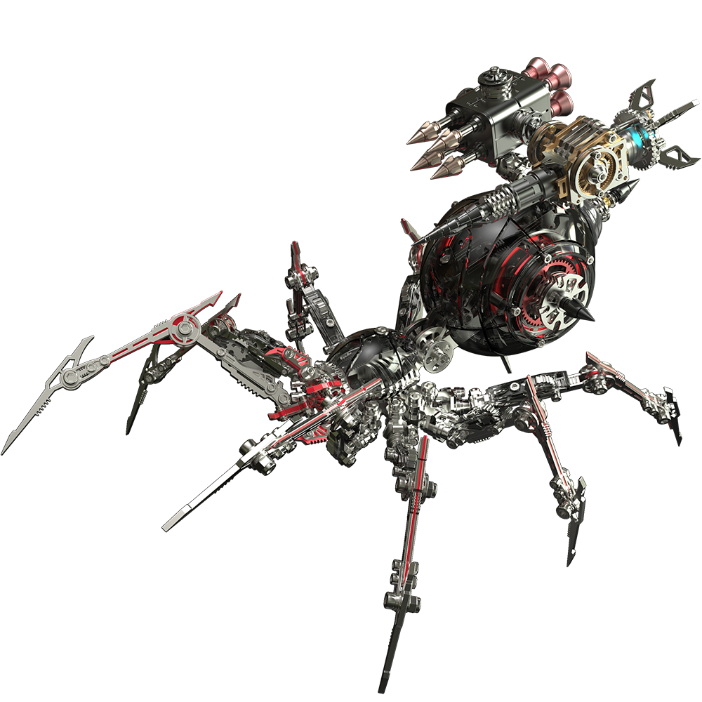 Metal Mechanical Black Battle Spider 3D Puzzle Model Kit for Adults
