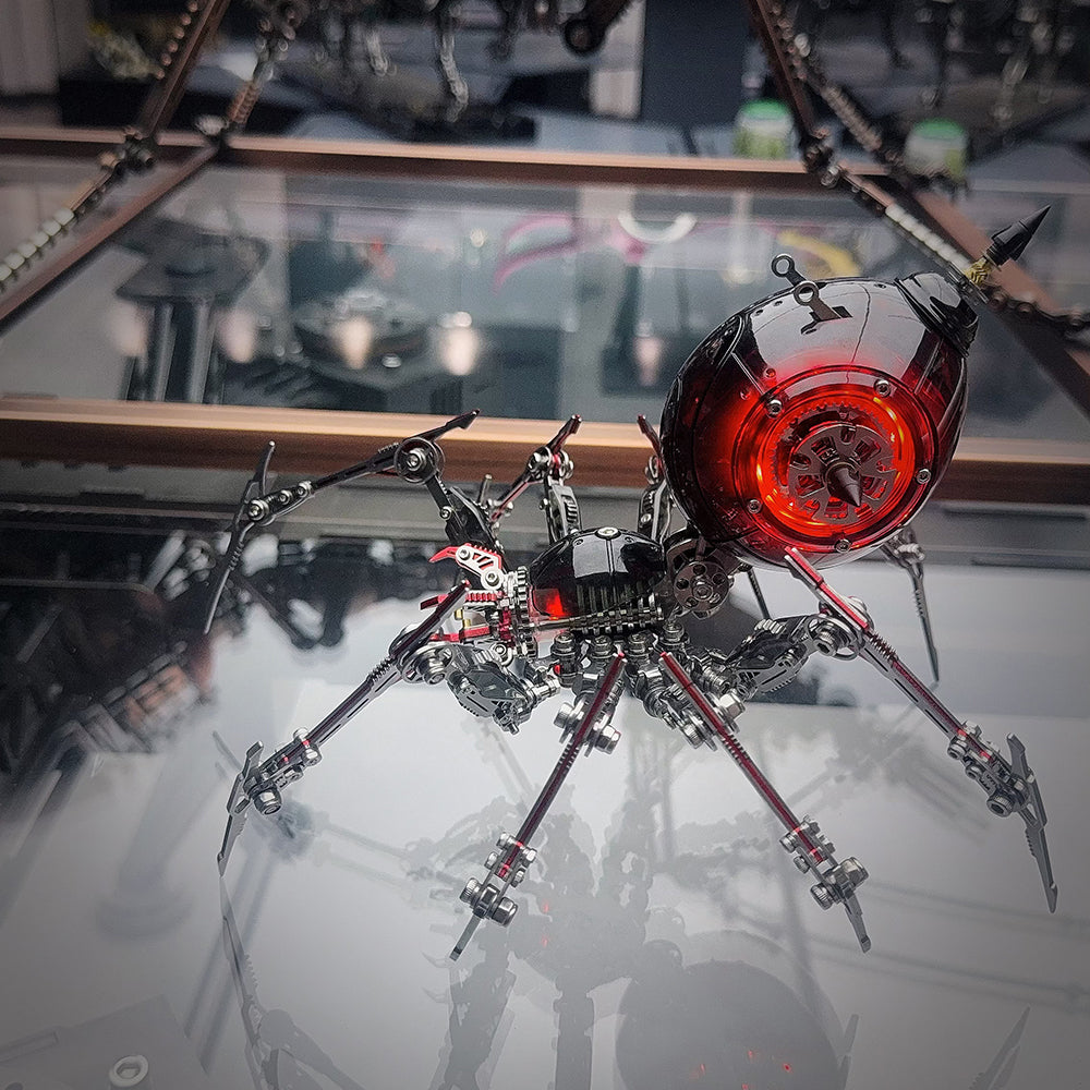 Metal Mechanical Black Battle Spider 3D Puzzle Model Kit for Adults