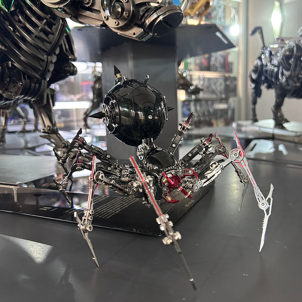 Metal Mechanical Black Battle Spider 3D Puzzle Model Kit for Adults