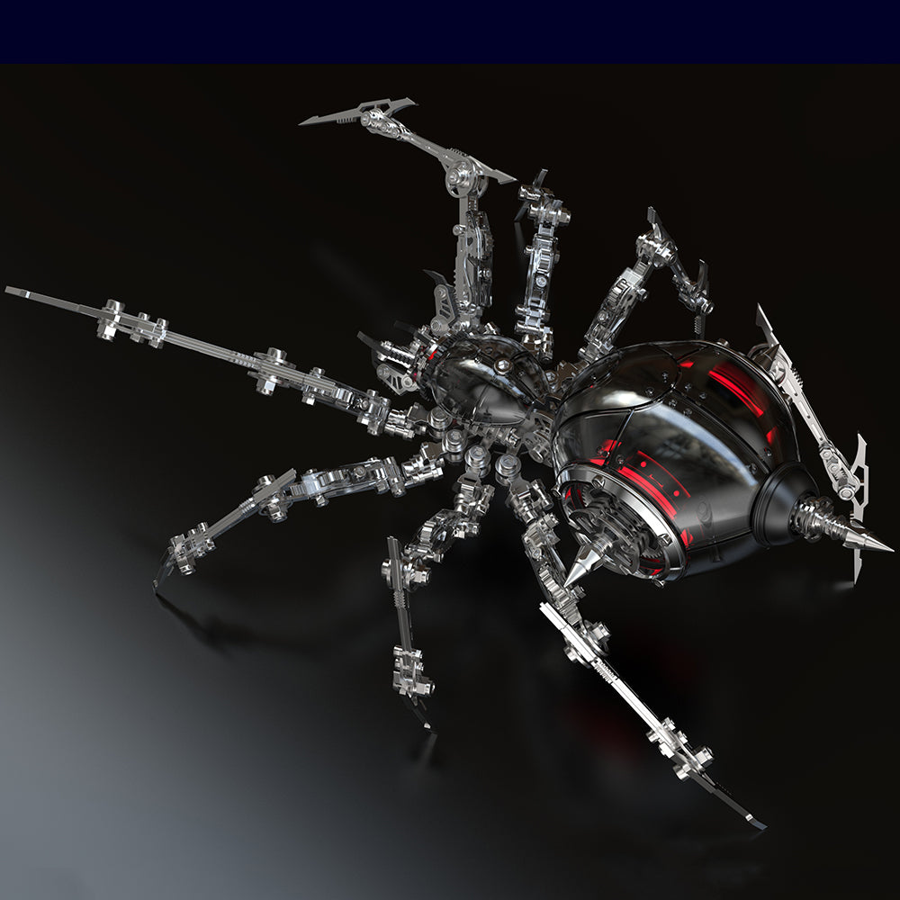 Metal Mechanical Black Battle Spider 3D Puzzle Model Kit for Adults
