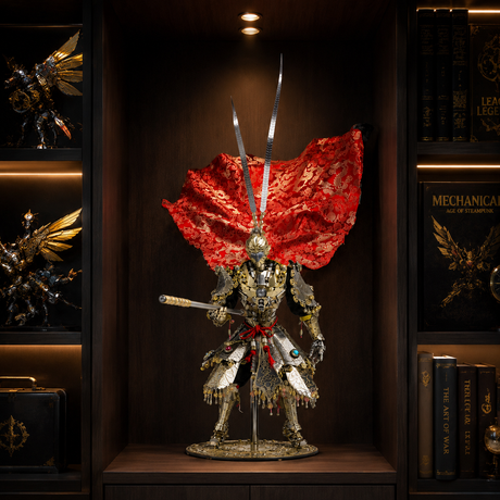 Monkey King Warrior metal figure displayed as a premium collectible centerpiece