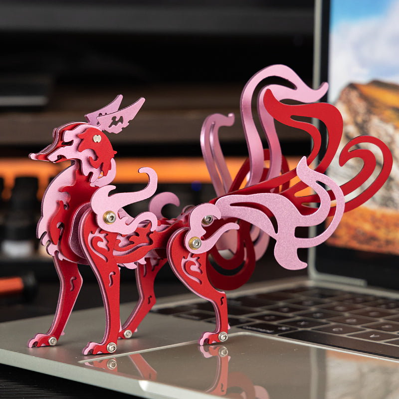 Nine-Tailed Fox 3D Colored Metal Puzzle Model Kit – metalkitor
