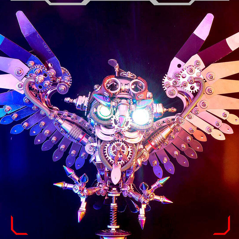Laad de afbeelding in galerijviewer, Owl Steampunk 3D Metal Puzzle Kit Animal Series for Adults
