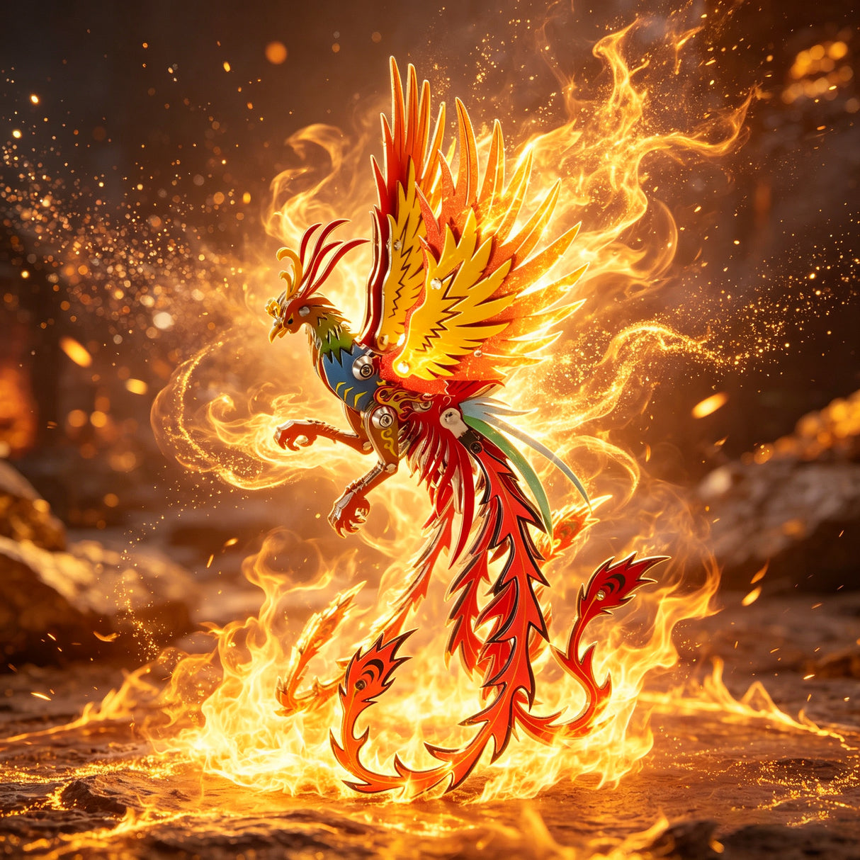 Phoenix Metal Model Kit DIY 3D Mechanical Sculpture for Adults and Kids
