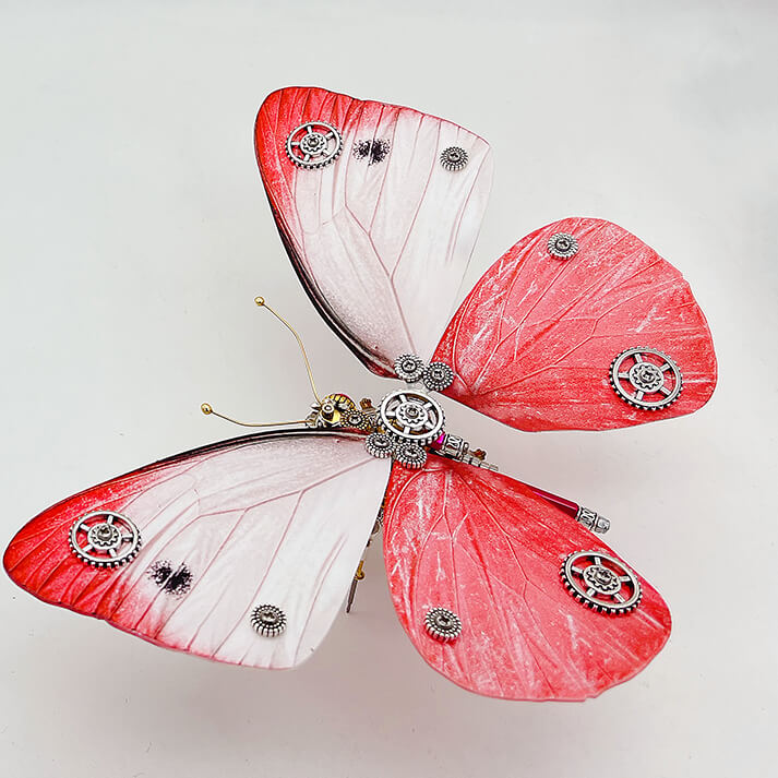 Load image into Gallery viewer, Pieris rapae Steampunk butterfly 3D metal puzzle model kit for adults and kids
