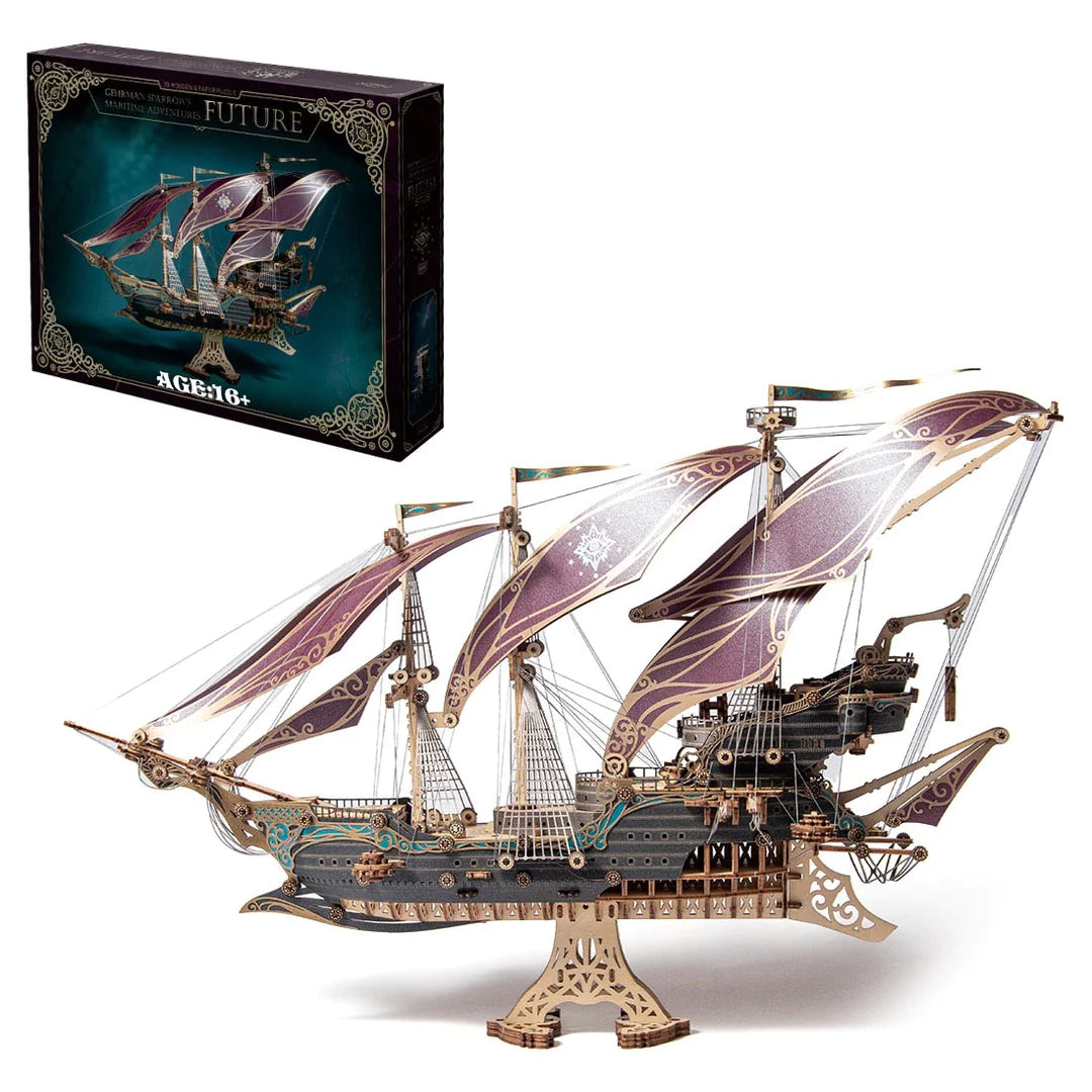 Pirate Ship 3D Wooden Puzzle Model Kit for Toy & Gift