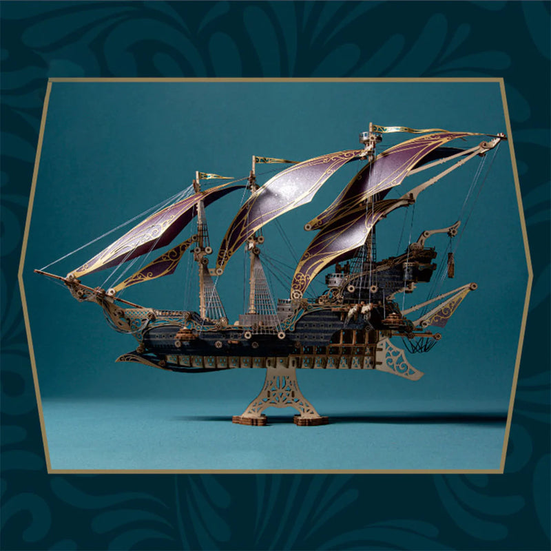 Laad de afbeelding in galerijviewer, Pirate Ship 3D Wooden Puzzle Model Kit for Toy &amp; Gift
