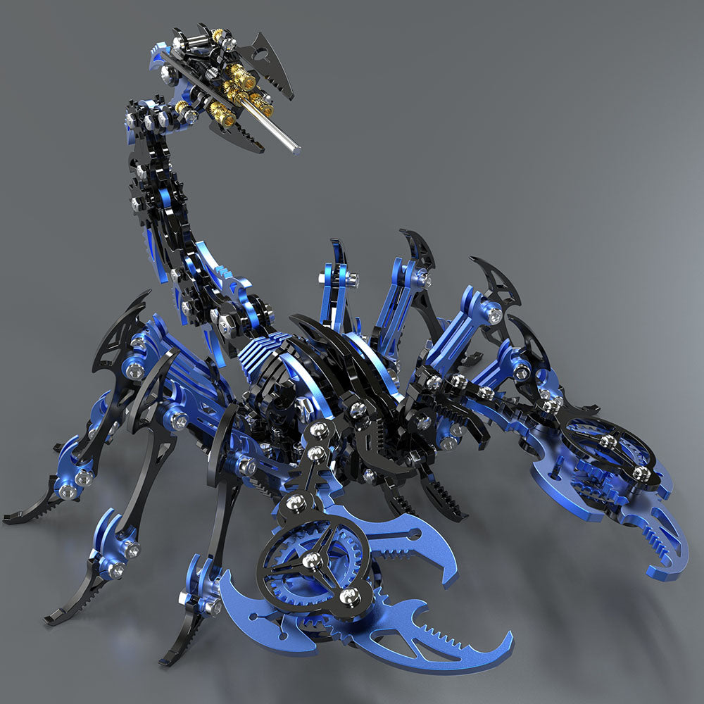 Punk Blue-Black Scorpion 3D Metal Puzzle Model Kit for Gift and