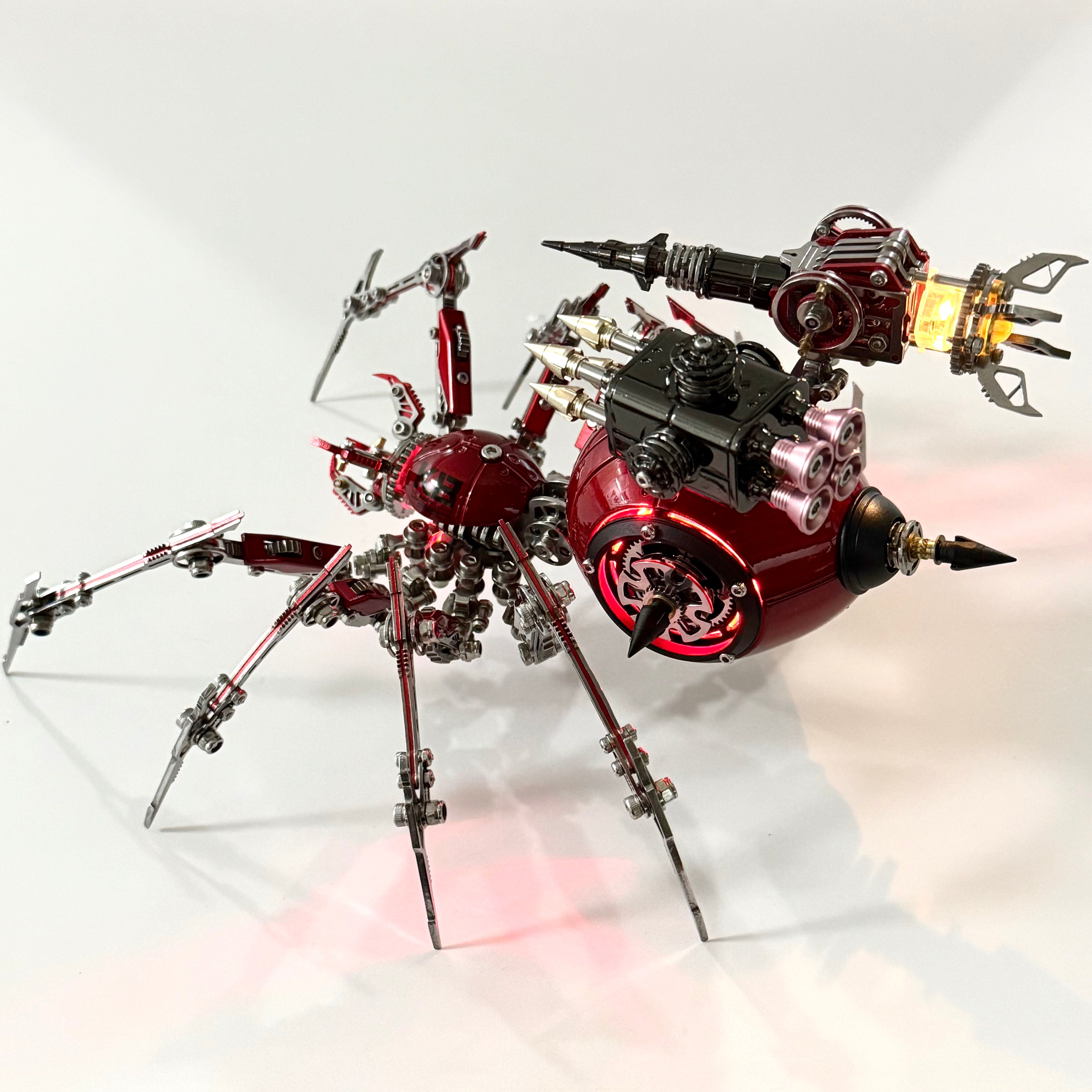 Steampunk 3D Metal Mechanical Red Spider Model Kit DIY Build for Adults