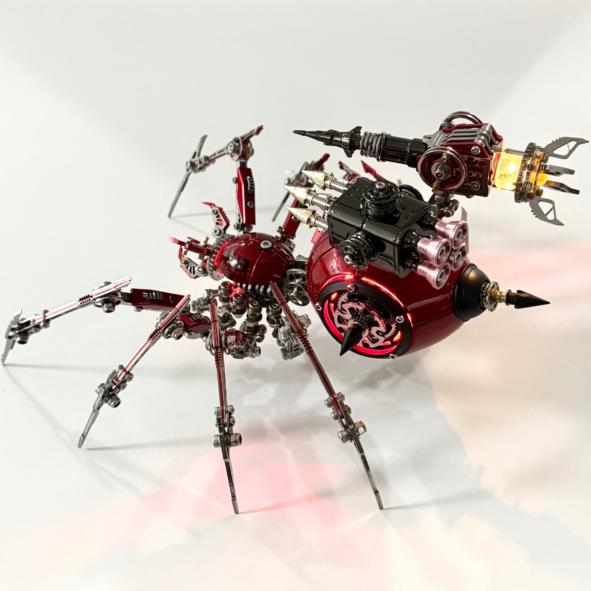 Steampunk 3D Metal Mechanical Red Spider Model Kit DIY Build for Adults