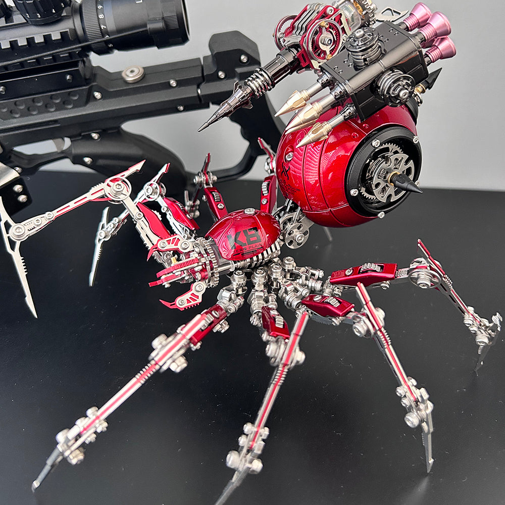 Steampunk 3D Metal Mechanical Red Spider Model Kit DIY Build for Adults