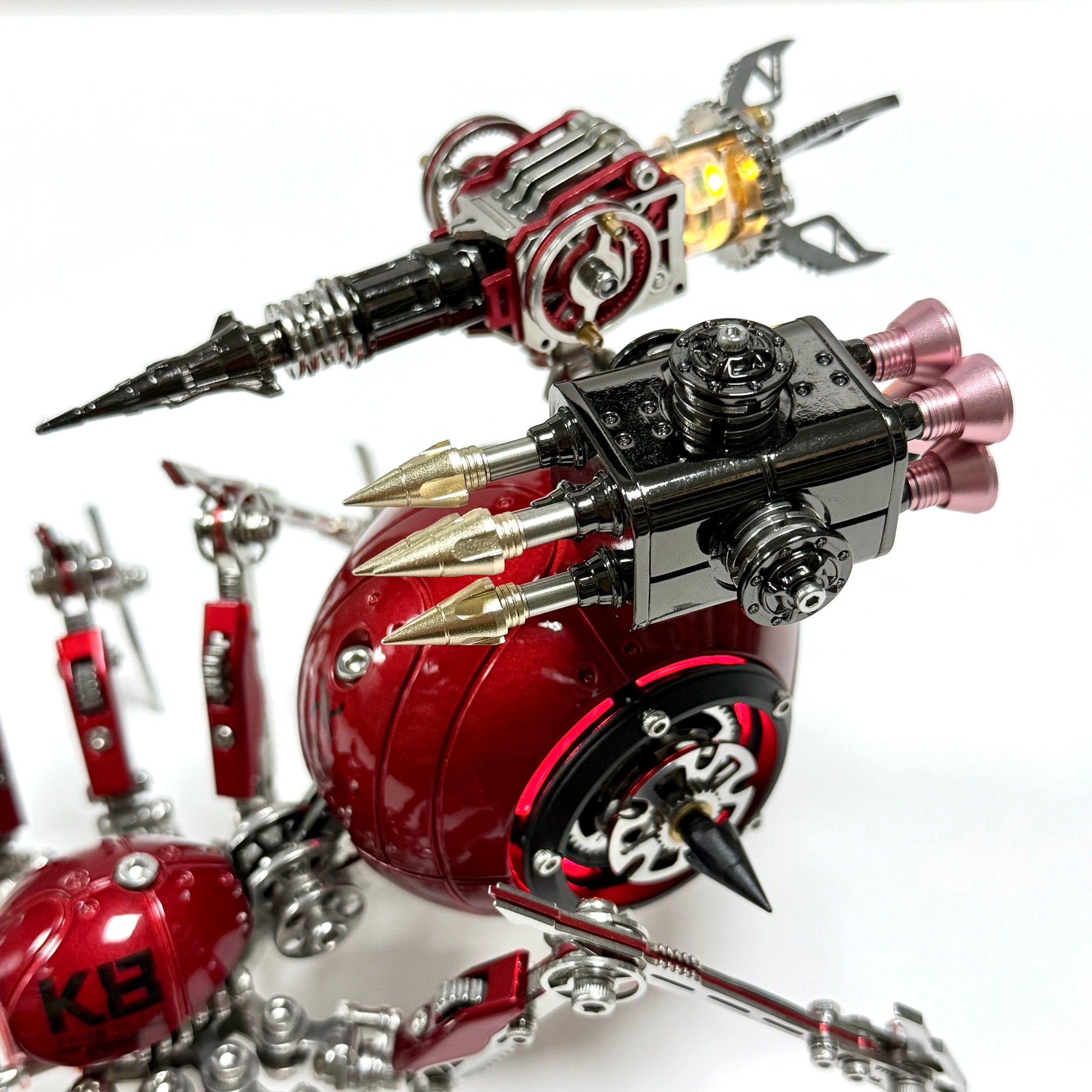 Steampunk 3D Metal Mechanical Red Spider Model Kit DIY Build for Adults