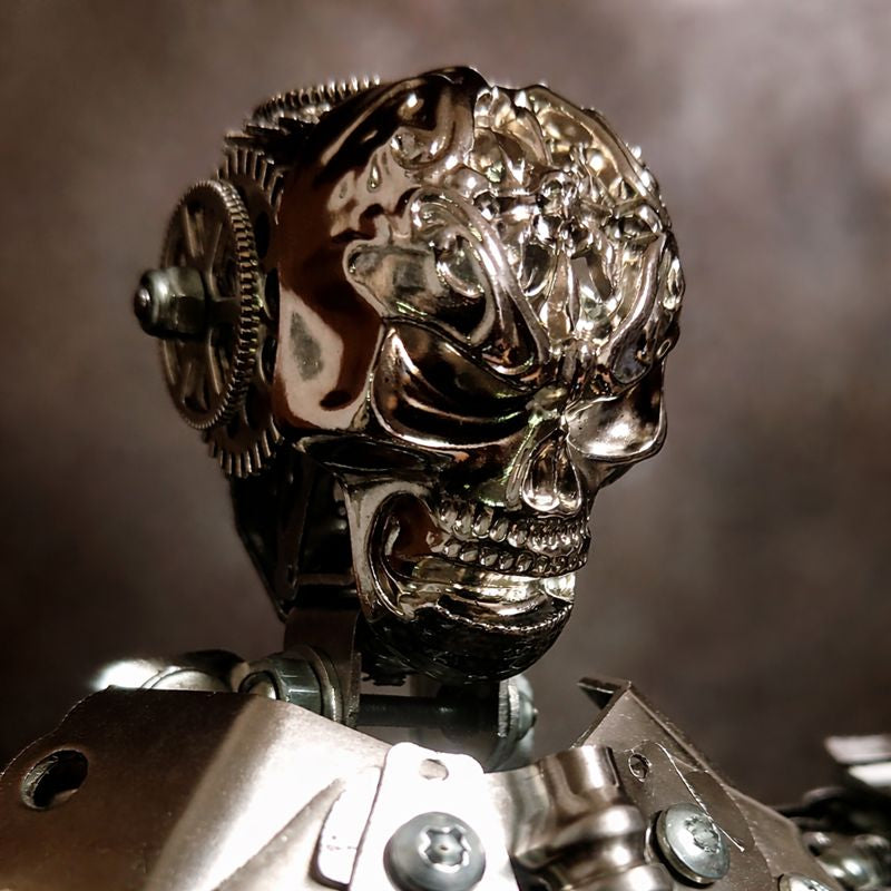 Steampunk 3D Metal Skull Iron Warrior Puzzle Model 1200PCS Kit