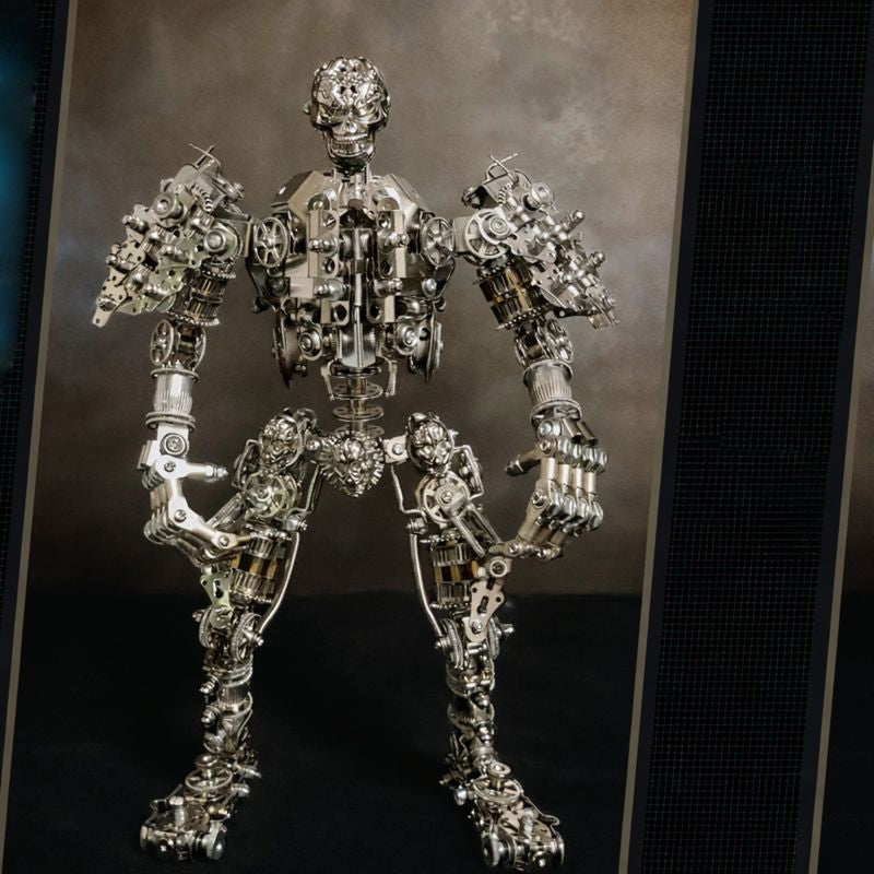 Steampunk 3D Metal Skull Iron Warrior Puzzle Model 1200PCS Kit