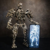 Steampunk 3D Metal Skull Iron Warrior Puzzle Model 1200PCS Kit