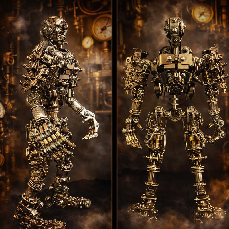 Steampunk 3D Metal Skull Iron Warrior Puzzle Model 1200PCS Kit