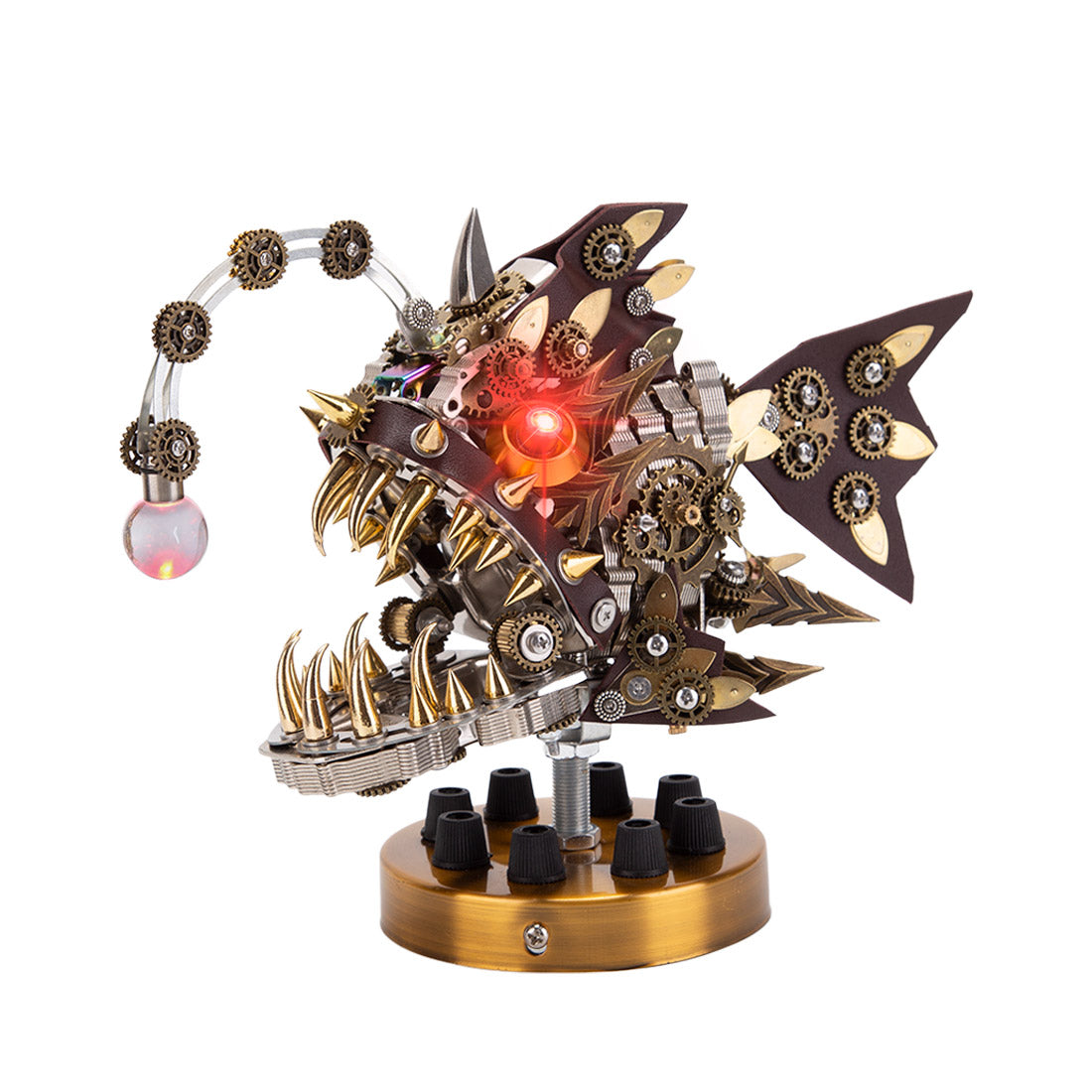 Steampunk Anglerfish 3D Metal Puzzle Model Kit with Base – metalkitor