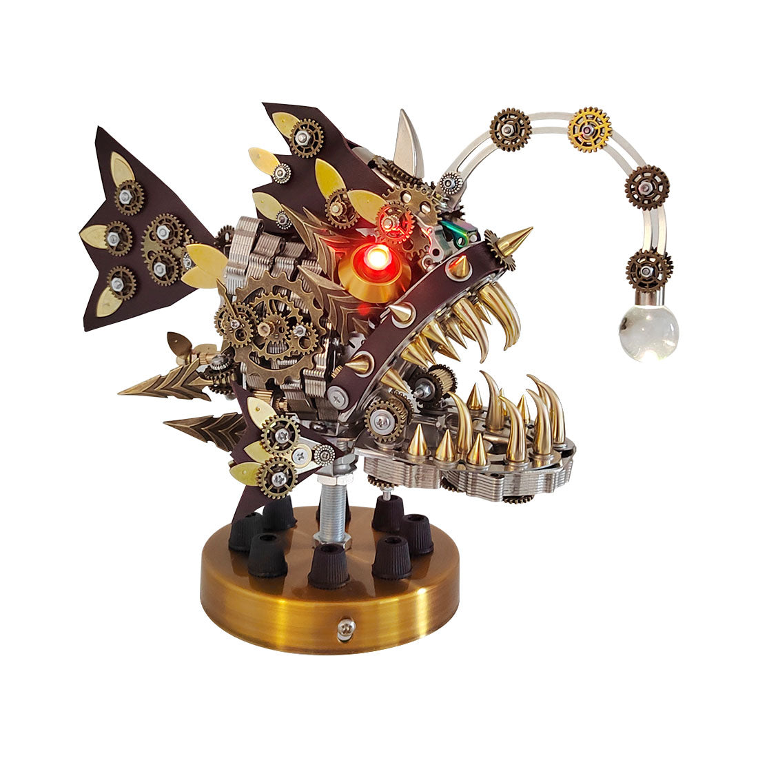 Steampunk Anglerfish 3D Metal Puzzle Model Kit with Base