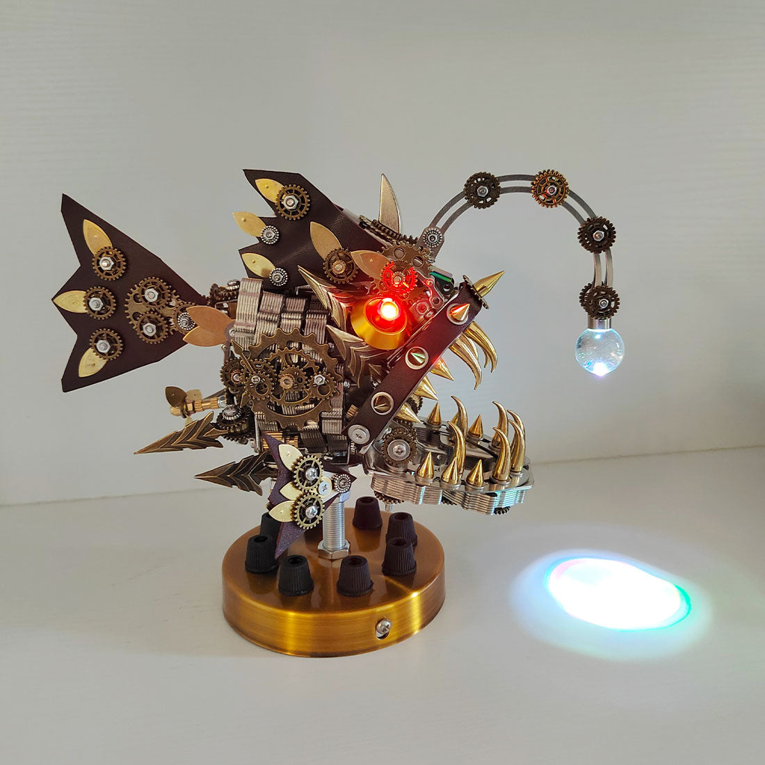 Steampunk Anglerfish 3D Metal Puzzle Model Kit with Base