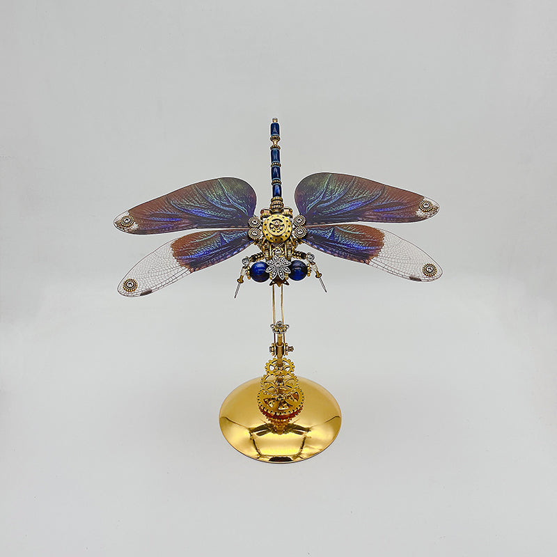 Laden Sie das Bild in Galerie -Viewer, {Steampunk black winged dragonfly metal puzzle model kit

