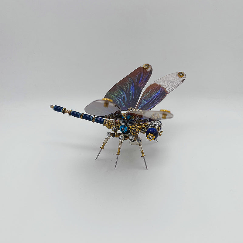 Steampunk black winged dragonfly metal puzzle model kit