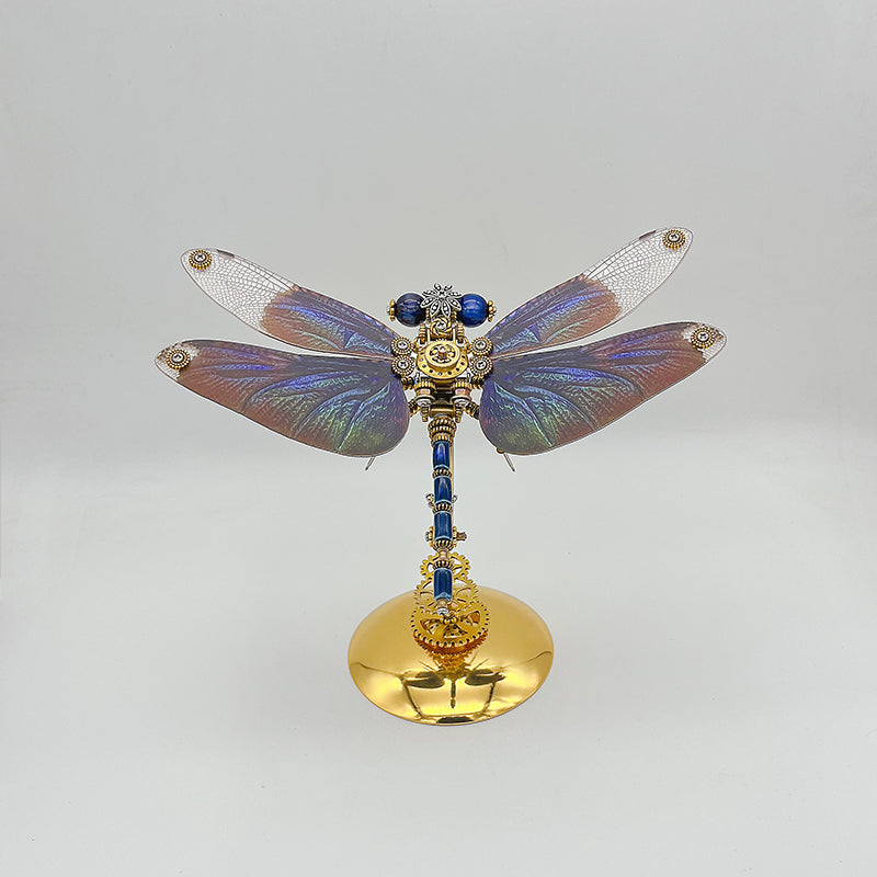 Laden Sie das Bild in Galerie -Viewer, {Steampunk black winged dragonfly metal puzzle model kit
