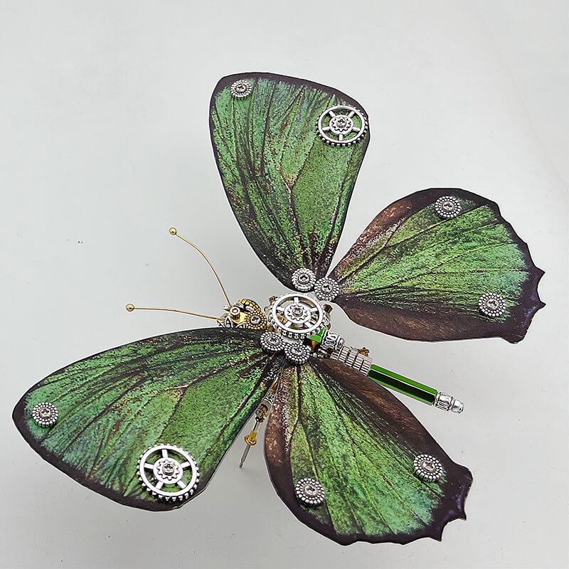 Laad de afbeelding in galerijviewer, Steampunk butterfly Chilades pandava metal puzzle model kit for adults and kids
