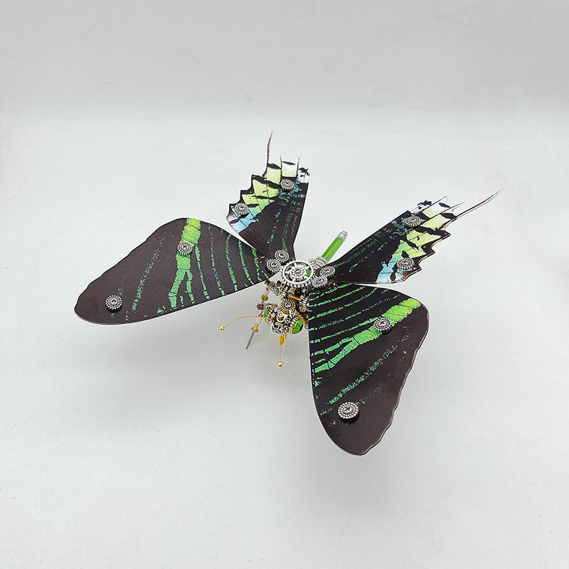Laad de afbeelding in galerijviewer, Steampunk butterfly Ideopsis similis 3D metal puzzle model kit for adults and kids
