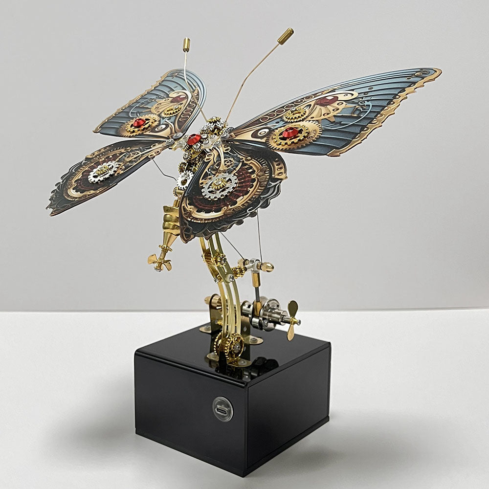 Steampunk Butterfly Mechanical 3D Metal Puzzle Model with Music Box for Gifts and Decor