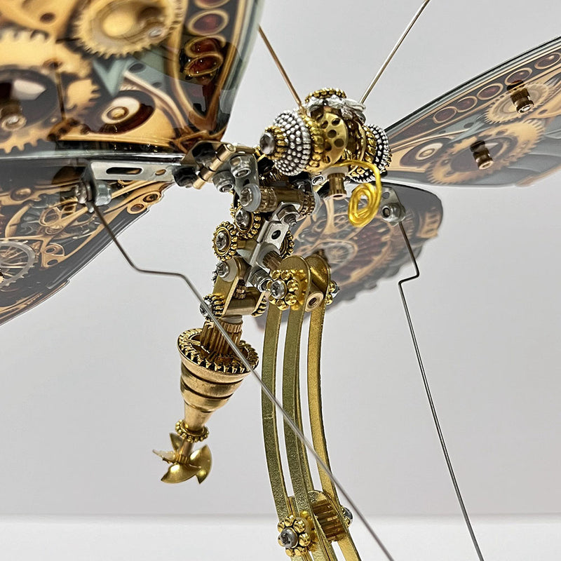 Laad de afbeelding in galerijviewer, Steampunk Butterfly Mechanical 3D Metal Puzzle Model with Music Box for Gifts and Decor
