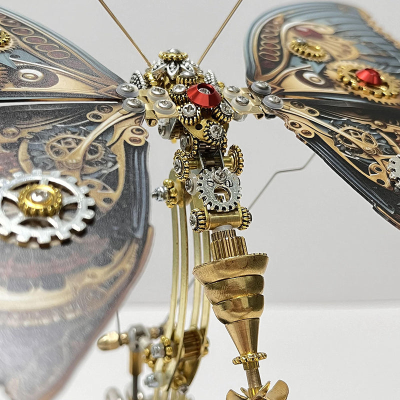 Laden Sie das Bild in Galerie -Viewer, {Steampunk Butterfly Mechanical 3D Metal Puzzle Model with Music Box for Gifts and Decor
