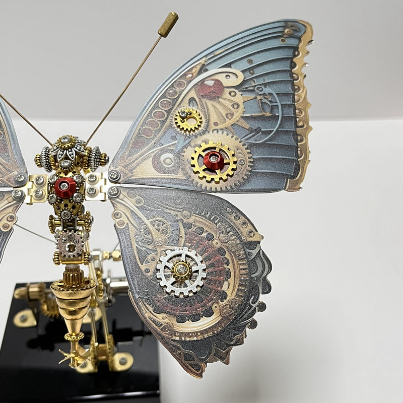 Laad de afbeelding in galerijviewer, Steampunk Butterfly Mechanical 3D Metal Puzzle Model with Music Box for Gifts and Decor
