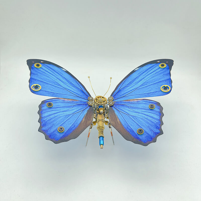 Laden Sie das Bild in Galerie -Viewer, {Steampunk Butterfly Morphidae 3D metal puzzle model kit for adult and kids
