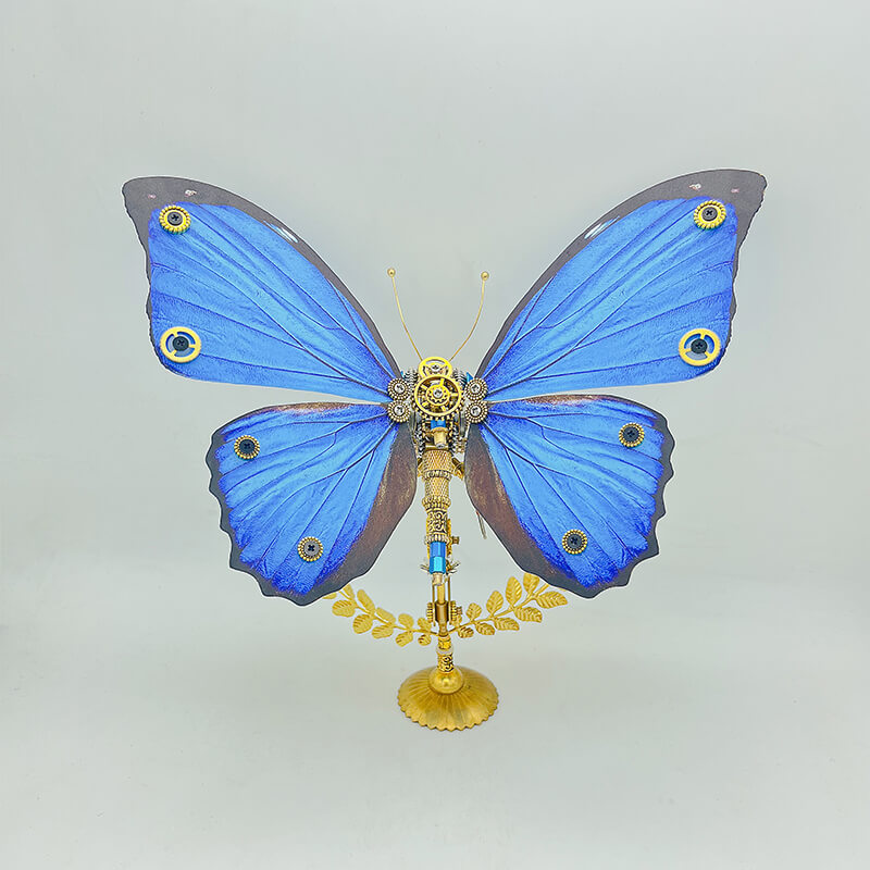 Laad de afbeelding in galerijviewer, Steampunk Butterfly Morphidae 3D metal puzzle model kit for adult and kids

